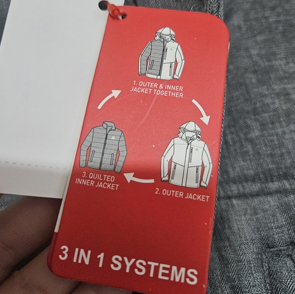 Men's Reebok 3 in 1 Systems Jacket, Hooded, Gray, Size Large, NWT - Picture 14 of 15